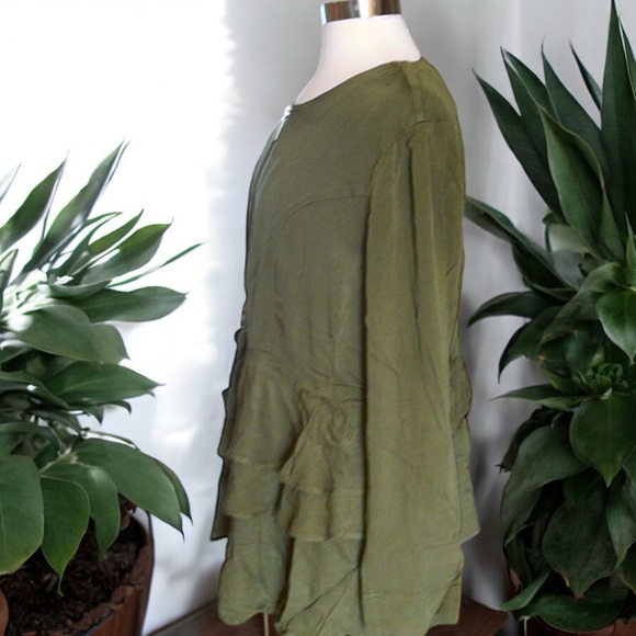 Ashley Stewart Tiered Ruffle Lightweight Bomber Jacket - Picture 10 of 13